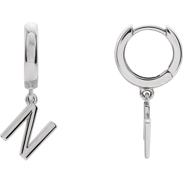 Initial Huggie Hoop Earrings