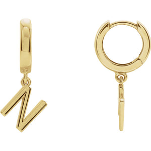Initial Huggie Hoop Earrings