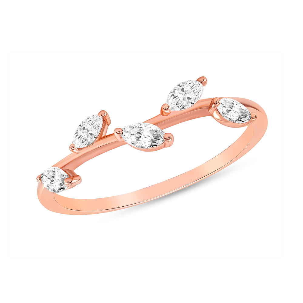 Pear shape diamond stack-able ring in rose gold
