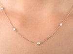 bezel train diamond necklace white gold