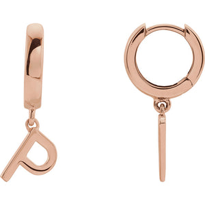 Initial Huggie Hoop Earrings