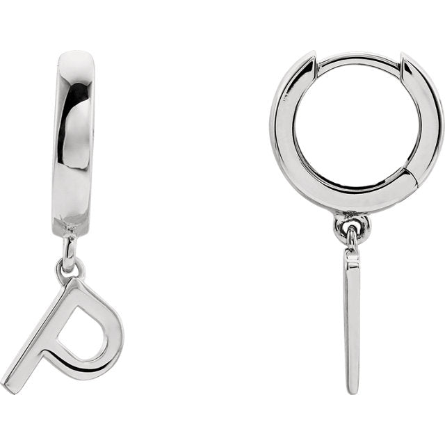 Initial Huggie Hoop Earrings
