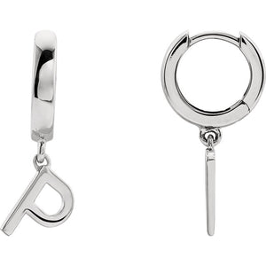 Initial Huggie Hoop Earrings