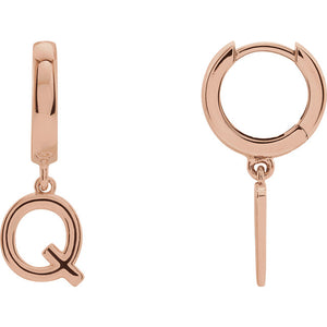 Initial Huggie Hoop Earrings