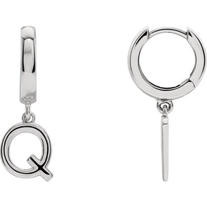 Initial Huggie Hoop Earrings