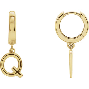 Initial Huggie Hoop Earrings
