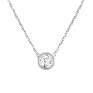 White Gold Diamond Bezel Necklace