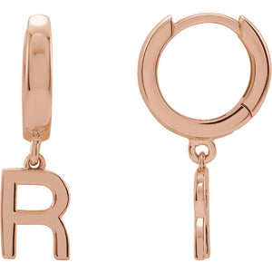 Initial Huggie Hoop Earrings