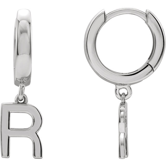 Initial Huggie Hoop Earrings