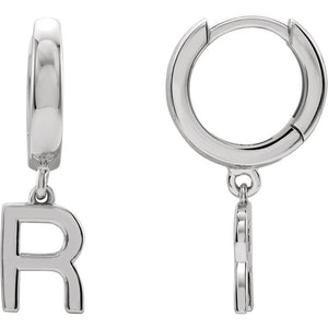 Initial Huggie Hoop Earrings