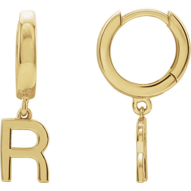 Initial Huggie Hoop Earrings