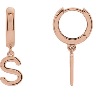 Initial Huggie Hoop Earrings