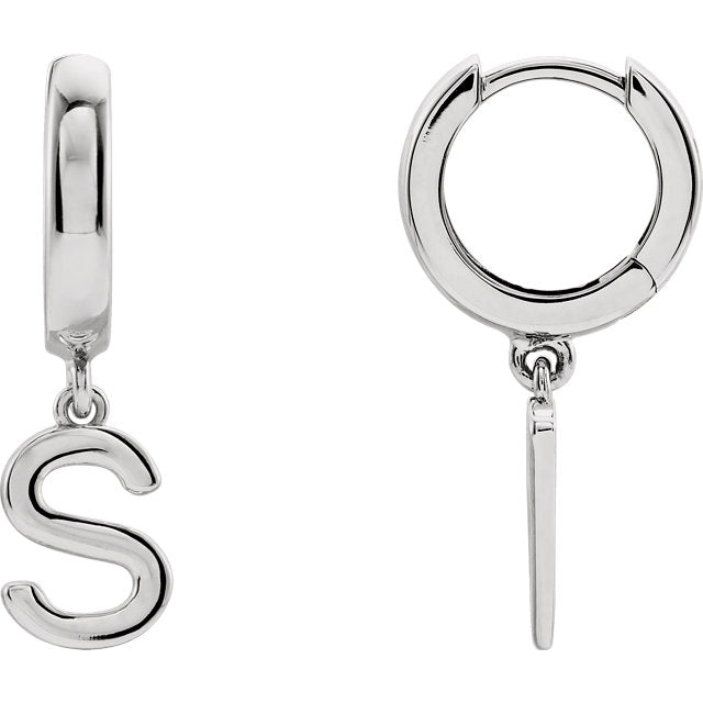 Initial Huggie Hoop Earrings