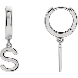 Initial Huggie Hoop Earrings