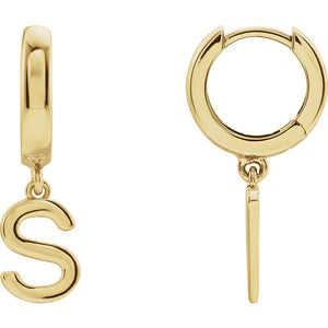 Initial Huggie Hoop Earrings