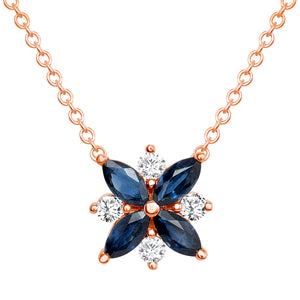 rose gold sapphire diamond pendant necklace