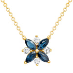 white gold sapphire diamond pendant necklace