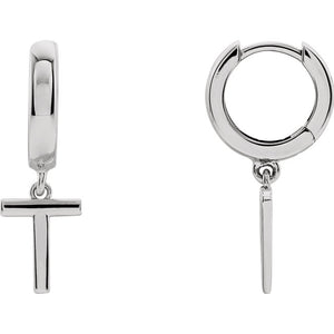 Initial Huggie Hoop Earrings