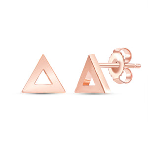 Rose Gold Triange shaped thick edge earrings 