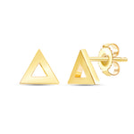 White Gold Triangle Shaped Earrings