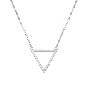 White Gold Triangle Pendant Necklace