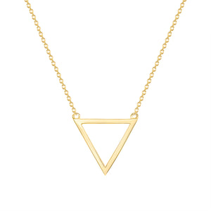 Yellow Gold Triangle Pendant Necklace