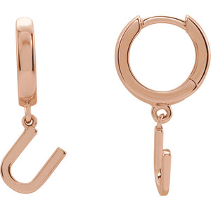 Initial Huggie Hoop Earrings