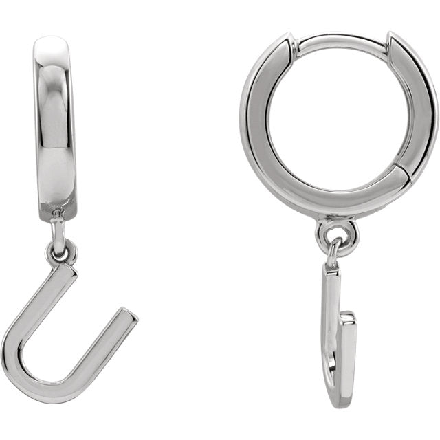 Initial Huggie Hoop Earrings