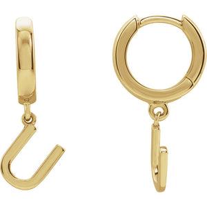 Initial Huggie Hoop Earrings