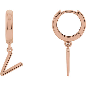 Initial Huggie Hoop Earrings