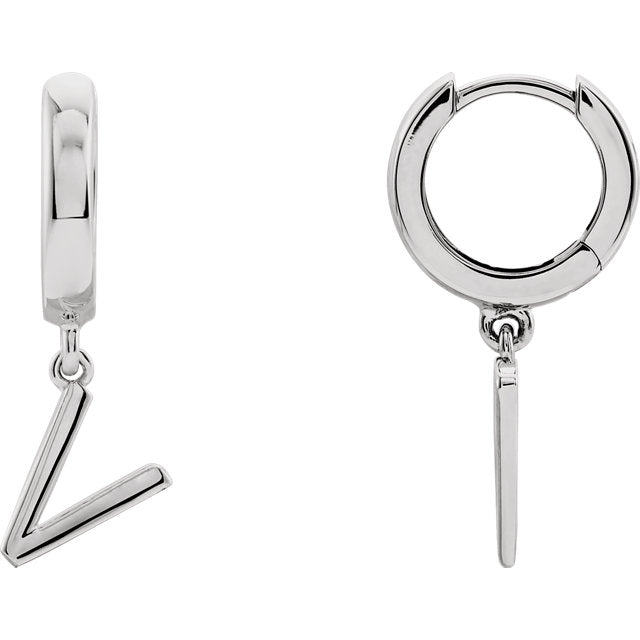 Initial Huggie Hoop Earrings