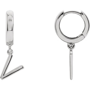 Initial Huggie Hoop Earrings