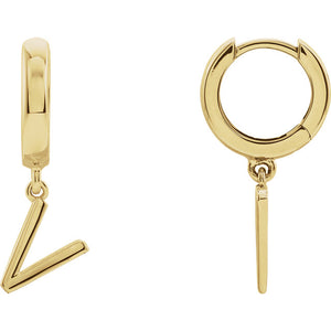 Initial Huggie Hoop Earrings