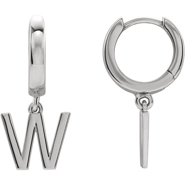 Initial Huggie Hoop Earrings
