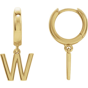 Initial Huggie Hoop Earrings