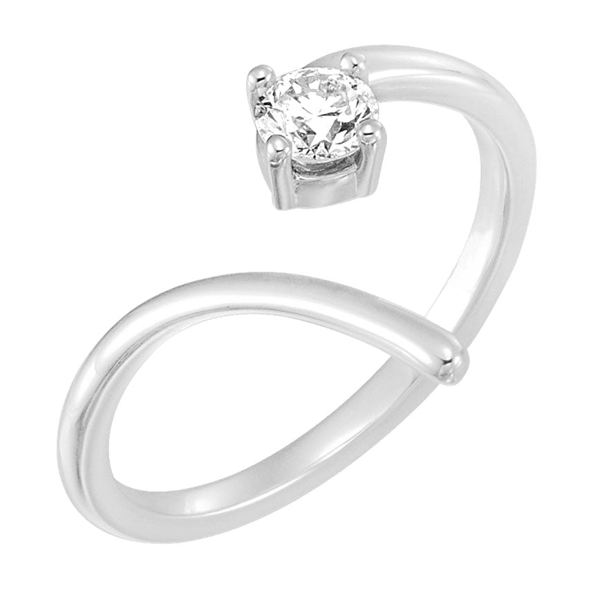 White Gold Spiral Diamond Ring