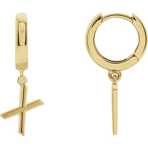 Initial Huggie Hoop Earrings