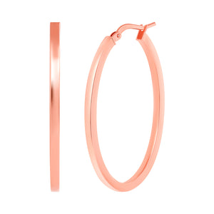 14k rose oval hoop earrings