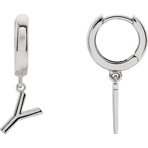 Initial Huggie Hoop Earrings