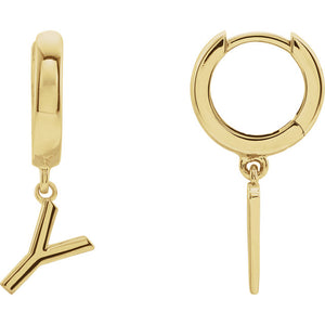 Initial Huggie Hoop Earrings