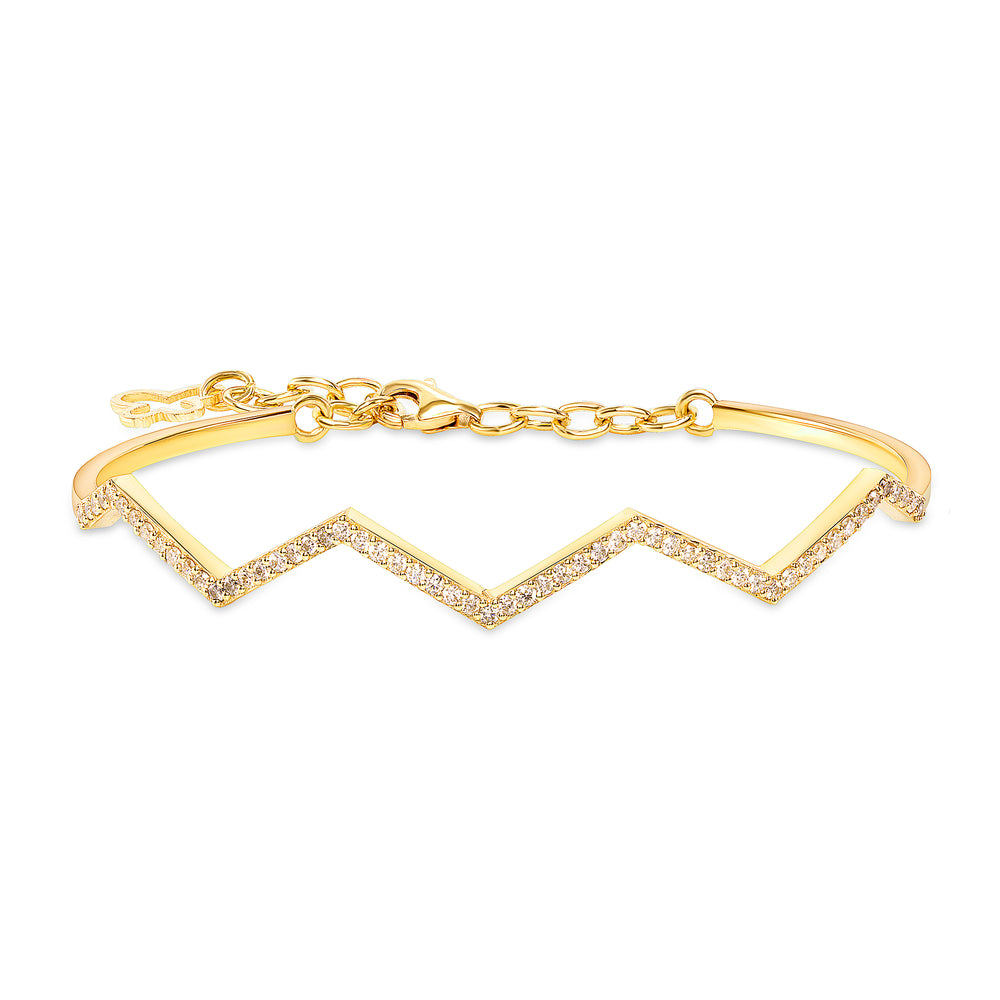 Zig Zag Diamond Cuff Bangle