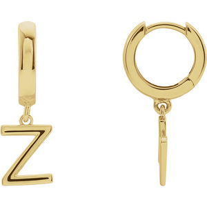 Initial Huggie Hoop Earrings