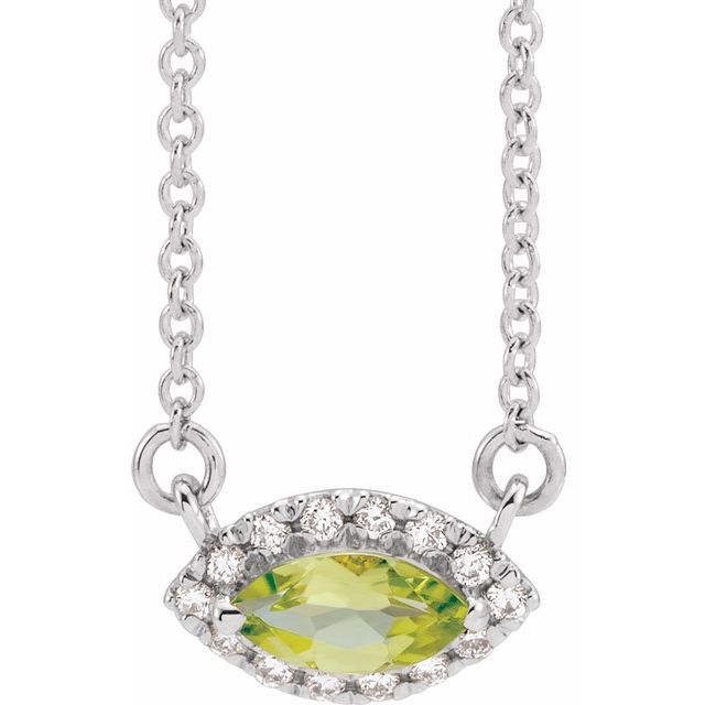 Birth Stone Marquise Diamond Necklace