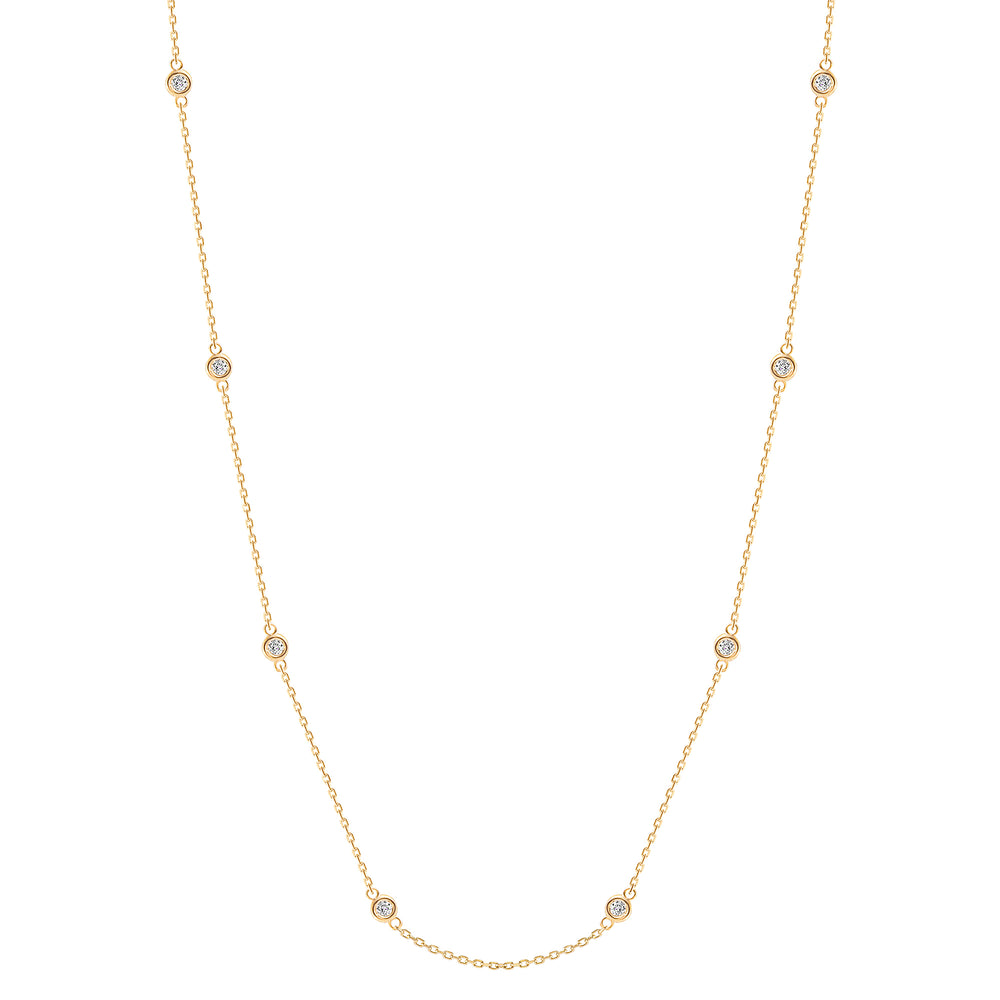Bezel Train Diamond Necklace