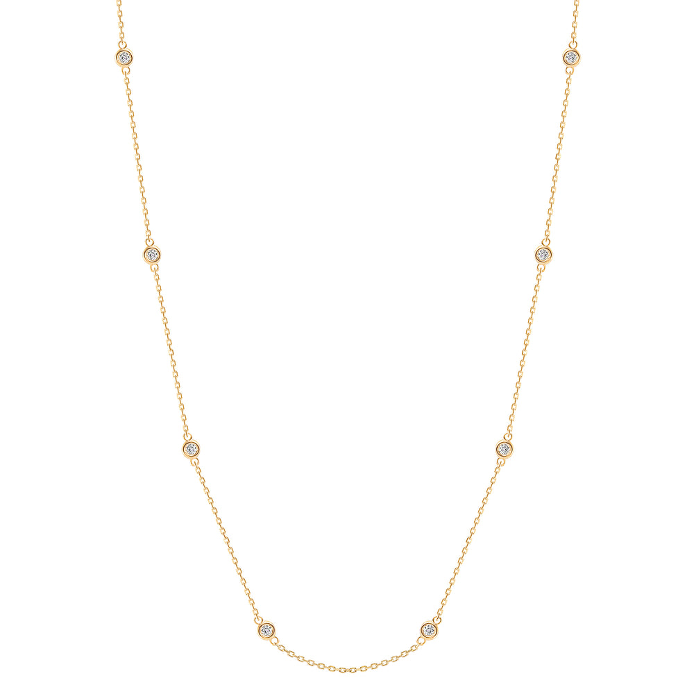 Bezel Train Diamond Necklace