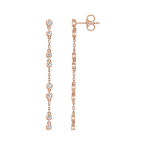 Bezel Diamond Chain Earrings