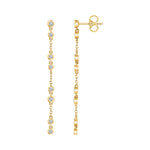 Bezel Diamond Chain Earrings