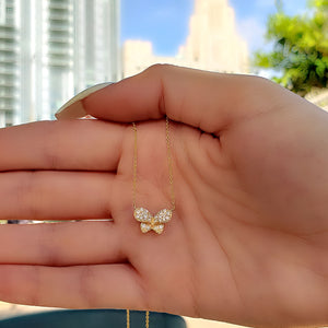 diamond bow necklace