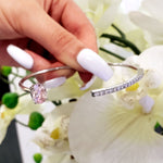 Cherry Blossom Diamond & Morganite Bangle Cuff