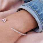 yellow gold pink sapphire diamond bangle cuff